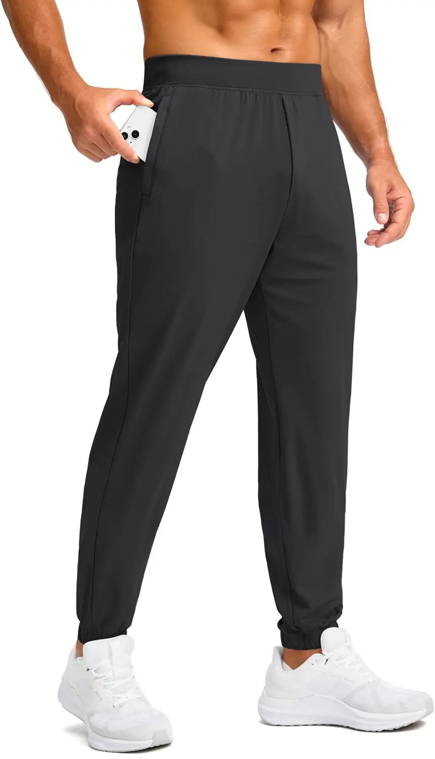 Soothfeel Men's Tapered Golf Joggers with Zipper Pockets