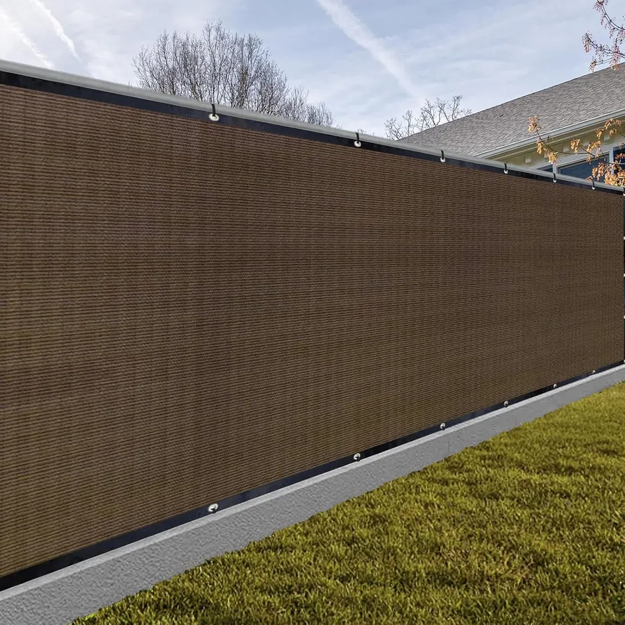 SUNNY GUARD 6' x 20' HDPE Privacy Fence Screen, Brown