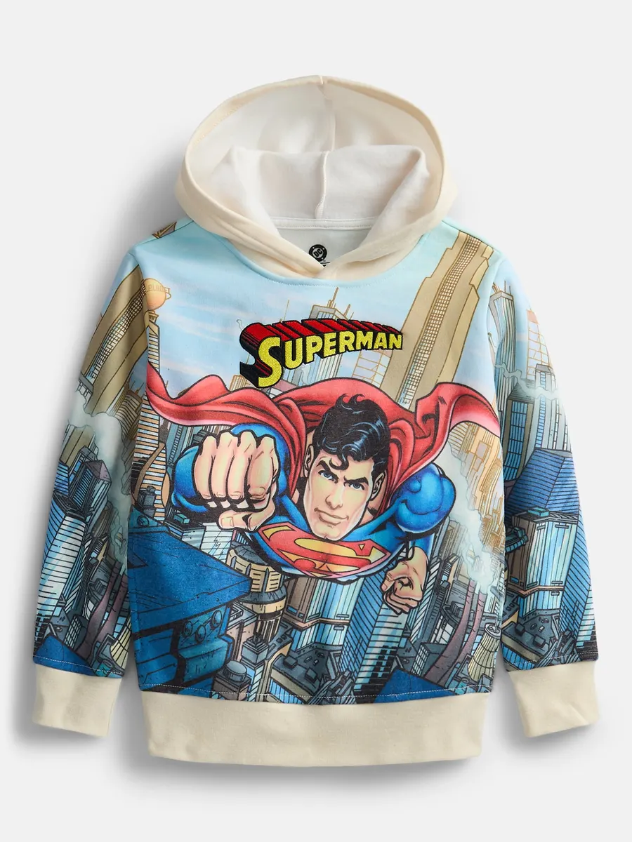 Superman Boys Sublimated Embroidered Logo Hoodie