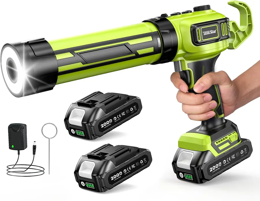 TaskStar Electric Caulking Gun, Brushless Motor, 2 x 2.0Ah Batteries, 10 Oz