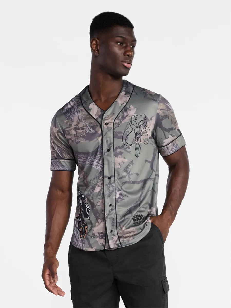 The Mandalorian Men's Baseball Jersey, Camo Aop