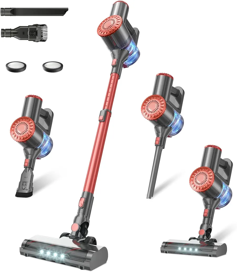 Tipdiy Cordless Stick Vacuum, 45KPA, 45-Min Runtime