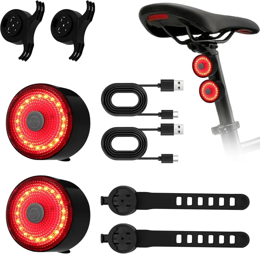 Tommax USB-C Rechargeable Bike Tail Light, 2-Pack