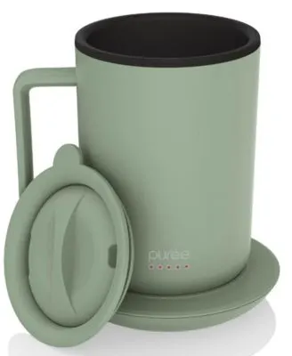 Tzumi Puree Warming Coffee Mug, 12 oz. Stainless Steel