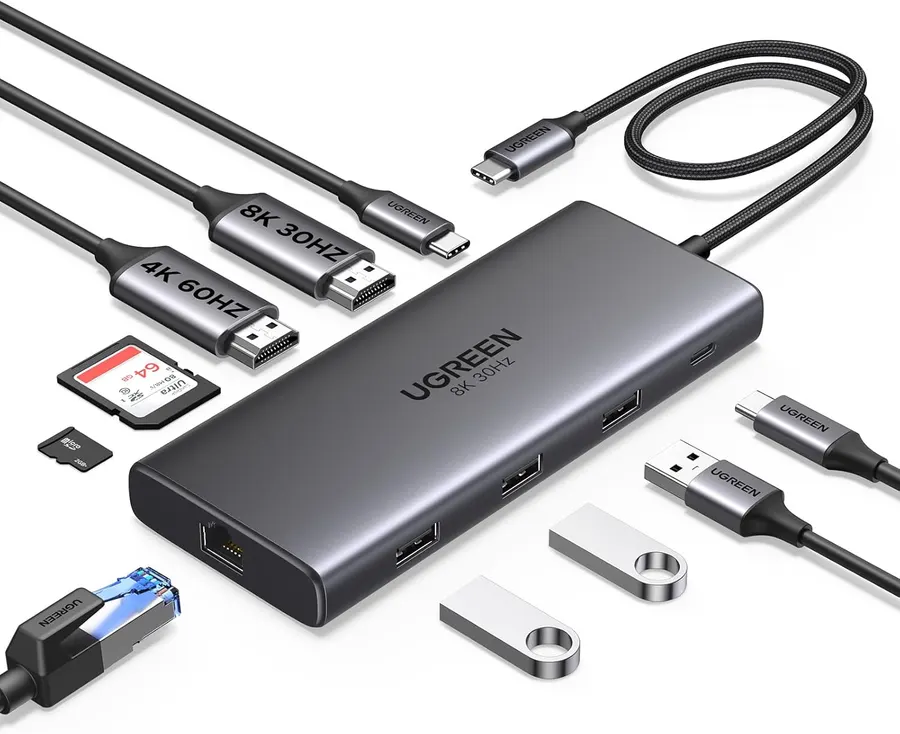 UGREEN 10-in-1 USB-C Docking Station, Dual HDMI