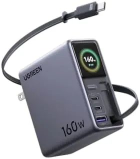 UGREEN Nexode Pro 160W GaN Charger with Retractable Cable