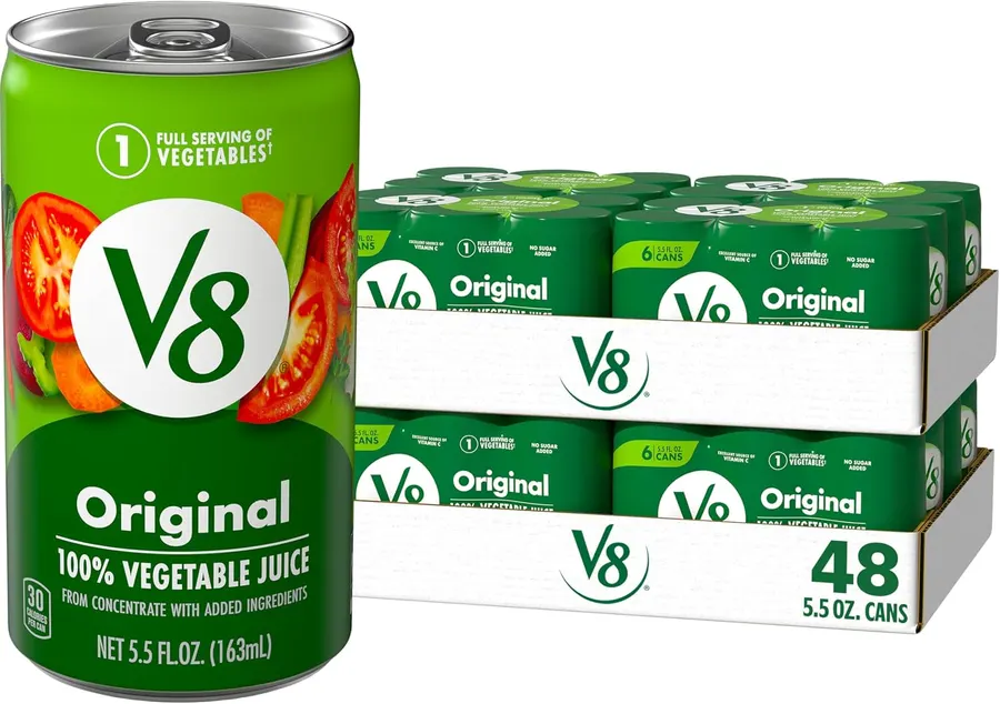 V8 Original 100% Vegetable Juice, 5.5 fl oz Cans (48-Pack)