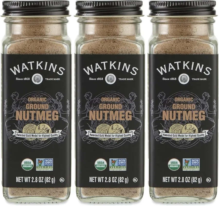 Watkins Organic Ground Nutmeg, 2.8 oz Jar, 3-Pack