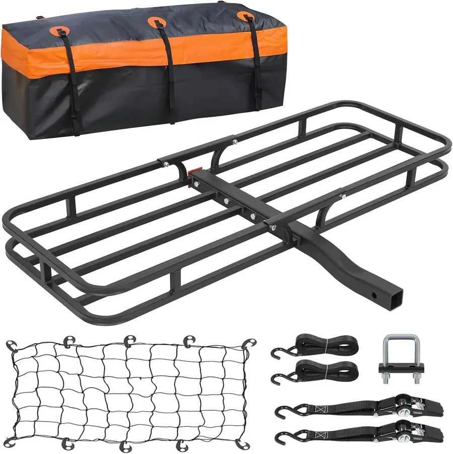 WEIZE Hitch Mount Cargo Carrier Basket, 53" x 19", 500 lb Capacity