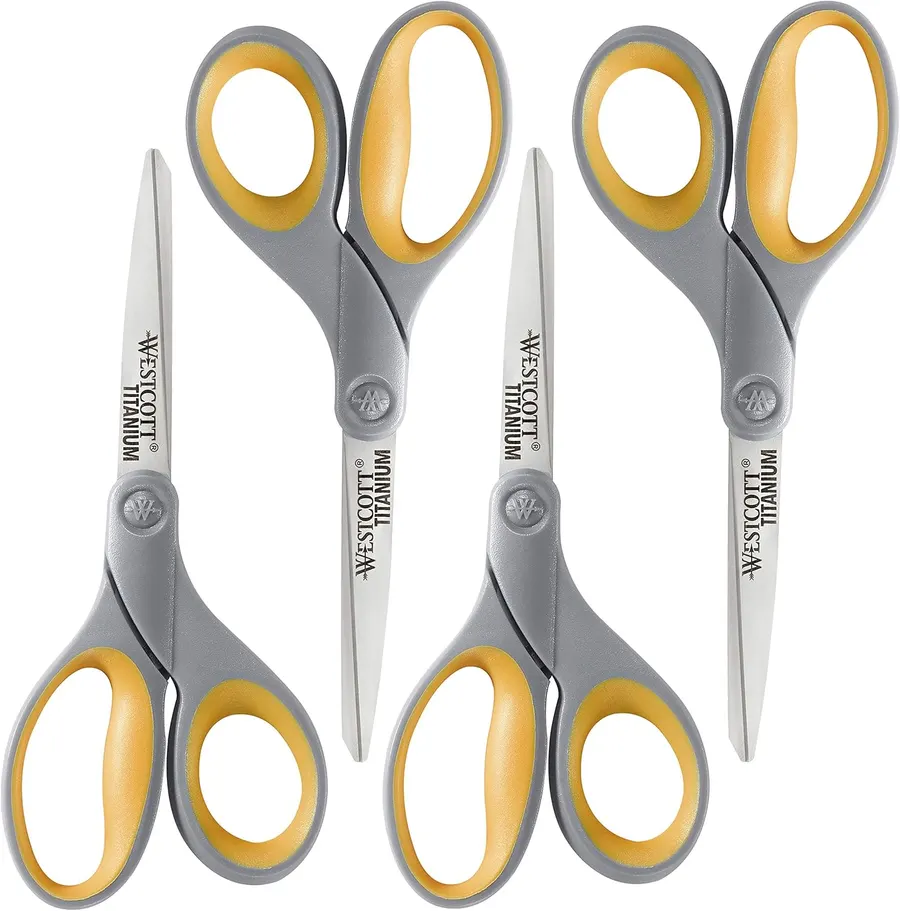 Westcott 8-Inch Titanium Bonded Scissors, 4-Pack